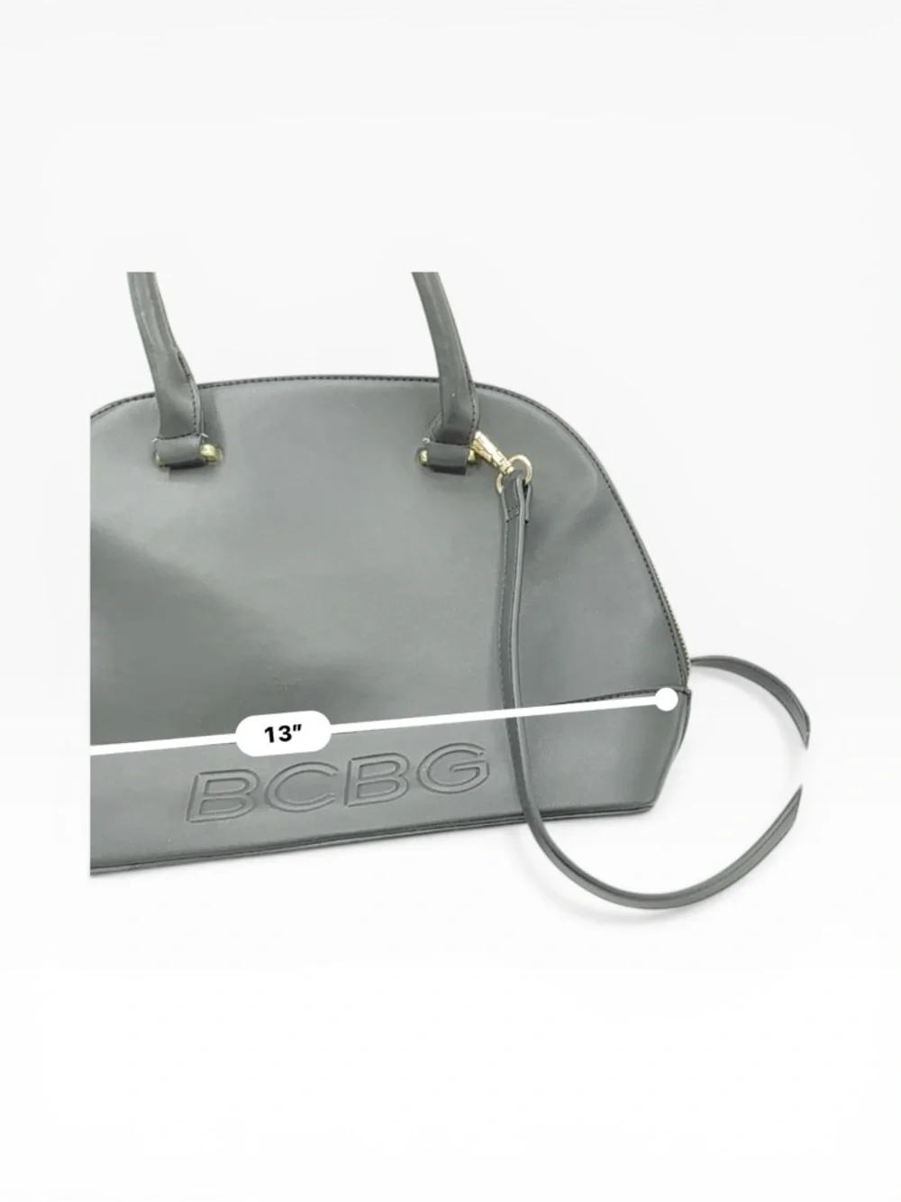 BCBG Black Dome Satchel with Detachable Crossbody Strap